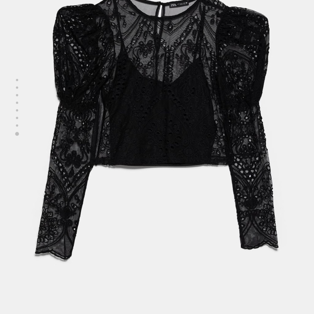 Zara black lace blouse